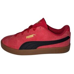 Puma Kids Size 2C Sneakers Shoes Club II Era Casual Red Suede 405353-07 New